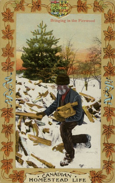 Canadian Homestead Life - Bringing in the Firewood by Canadian Photographer