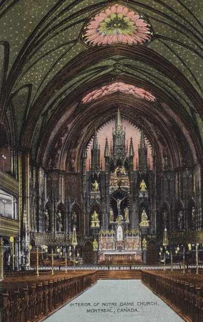 Interior of Notre Dame Church, Montreal, Canada by Canadian Photographer