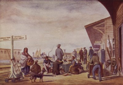 Immigrants at a Railway Station, Toronto by Canadian School