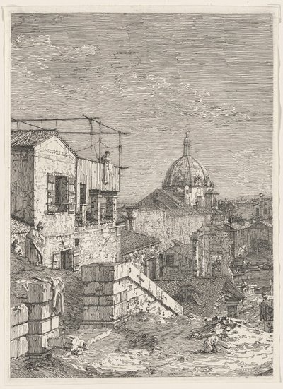 Imaginary View of Venice (left part) by Canaletto
