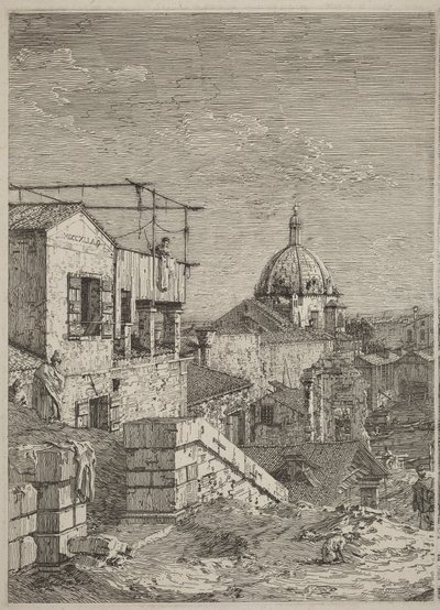 The House with the Inscription [left] by Canaletto