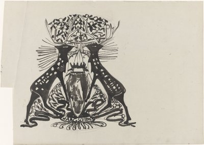 Decorative Design with Two Standing Deer by Carel Adolph Lion Cachet