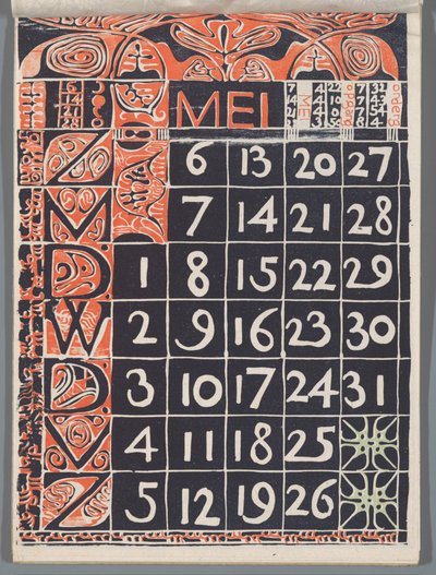 Calendar Page May 1900 by Carel Adolph Lion Cachet