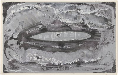 Design for the Royal Packet Navigation Company Vignette by Carel Adolph Lion Cachet