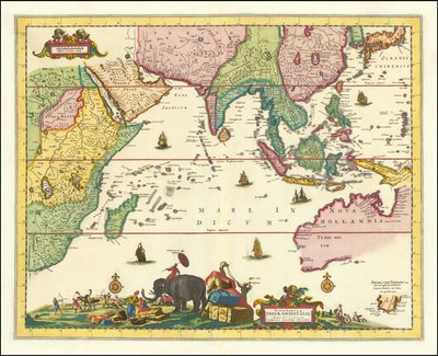17th-century map centered on the Indian Ocean by Allard by Carel Allard