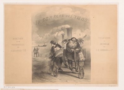 Father Time and Artist on a Steam Engine by Carel Christiaan Antony Last