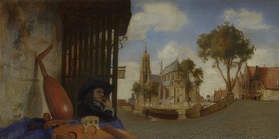 View of Delft with a Musical Instrument Seller