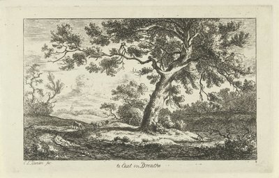 Resting Shepherd (Te Eext in Drenthe, Landscapes a-f) by Carel Lodewijk Hansen