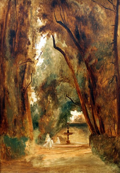 Park of Villa Borghese by Carl Blechen