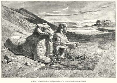 Antiquities Seller on the Road from Luxor to Karnak, Egypt by Carl Friedrich Heinrich (after) Werner
