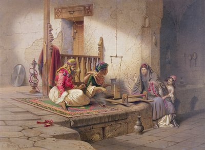 A Weaver in Esna, one of 24 illustrations produced by G.W. Seitz, printed c.1873 by Carl Friedrich Heinrich Werner
