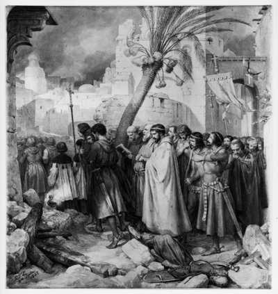 The Procession of the Crusaders in Jerusalem, 1099 by Carl Friedrich Lessing