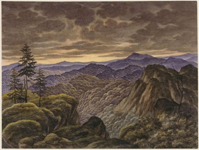 Mountain Landscape at Sunset by Carl Friedrich Lessing