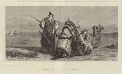 Danger in the Desert, in the Exhibition of the Society of Painters in Water Colours by Carl Haag
