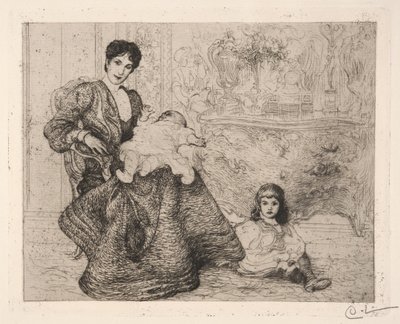 Dora Lamm and her sons by Carl Larsson
