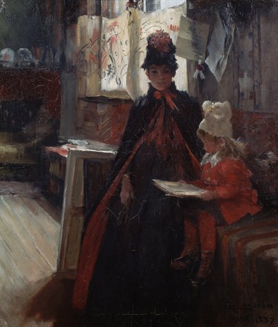 In Valand, Interior with Karin and Suzanne by Carl Larsson