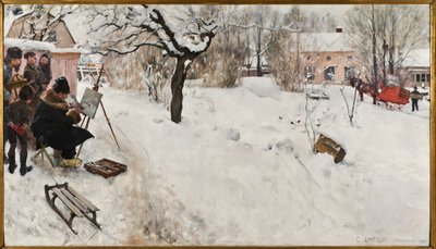 Open-Air Painter. Winter Motif from Åsögatan 145, Stockholm by Carl Larsson