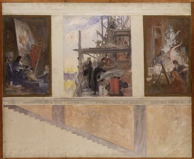 Second Proposed Decoration of the Walls in the Lower Hall of the National Museum by Carl Larsson