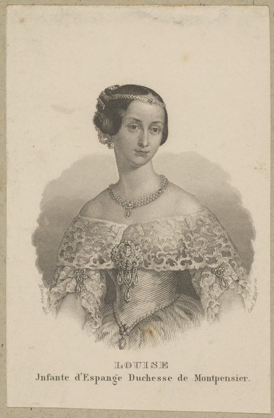 Maria Ludwika Ferdynanda Hiszpańska (María Luísa Fernanda de Borbón, 1832 Madrid - 1897 Seville) – Infanta of Spain and Duchess of Montpensier by Carl Mayer