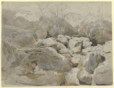 Waterfall Between Rocks by Carl Morgenstern