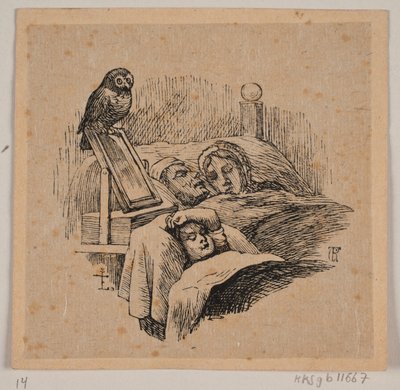Til Uglspil as a Child, Sleeping in His Cradle by Carl Peter Theodor Rothweiler