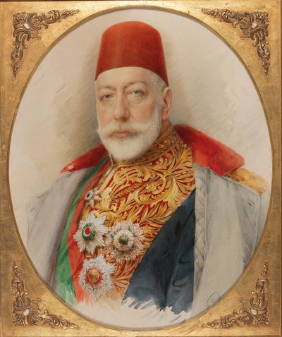 Portrait of Mehmed V 1844-1918, Sultan and Caliph of the Ottoman Empire by Carl Pietzner