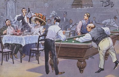 Comical Scene in a Billiards Hall by Carl Robert Arthur Thiele