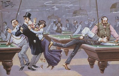 Comical Scene in a Billiards Hall by Carl Robert Arthur Thiele