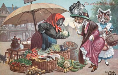 Humorous cat postcard by Carl Robert Arthur Thiele