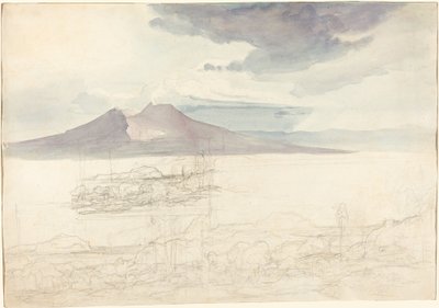 Panoramic Views of Vesuvius and Monte Pellegrino by Carl Rottmann