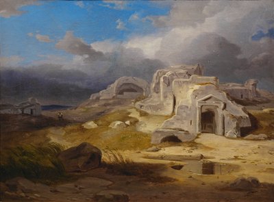The Tomb of Archimedes Near Syracuse, Sicily, Italy by Carl Rottmann