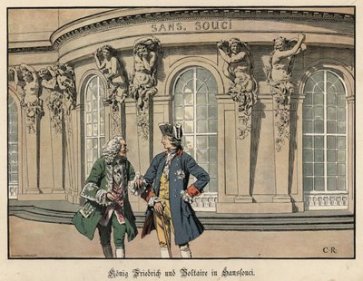 Frederick the Great and Voltaire at Sanssouci by Carl Röchling