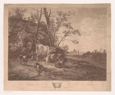 Landscape with Cattle (title on object: Pâturage Hollandois) by Carl Wilhelm Weisbrod