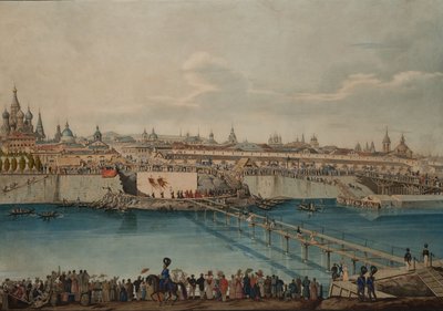 Cornerstone Laying Ceremony for the Moskvoretsky Bridge in Moscow by Carl von Hampeln