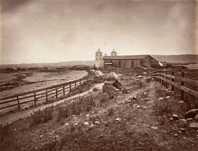 Santa Barbara and Mission Church by Carleton Emmons Watkins