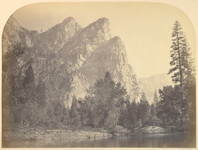 Pompompasus - Three Brothers. 4480 ft. Yosemite by Carleton Watkins