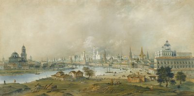 View of the Moscow Kremlin from the Ustinsky Bridge by Carlo Bossoli
