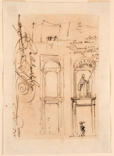 Sketches and Script, 1765 by Carlo Marchionni
