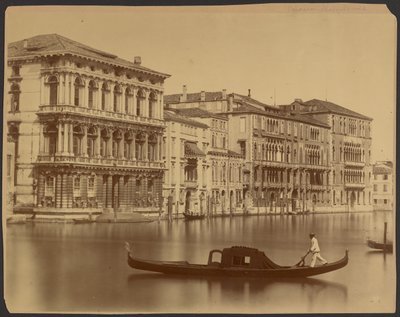 The Rezzonico, Giustiniani and Foscari Palazzos along the Grand Canal by Carlo Naya