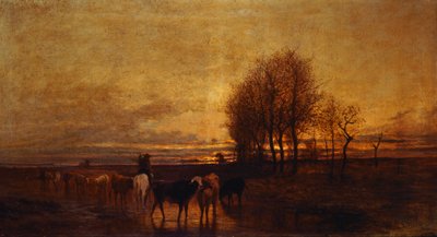 Animals Being Driven to Water by Carlo Pittara