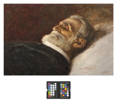Portrait of Giuseppe Verdi on his deathbed by Carlo Stragliati