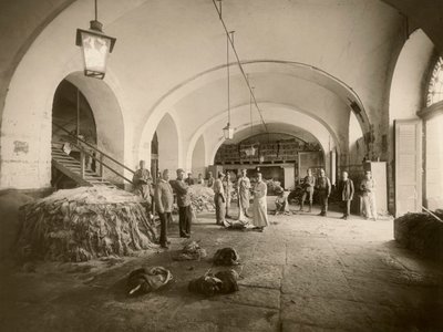 Interior of the Military Leather Deposit, during the Great War (b/w photo) by Carlo Wulz