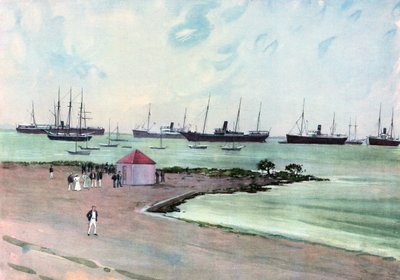 Captured Spanish Vessels at Anchor in Man-of-War Harbor, Key West by Carlton Theodore Chapman