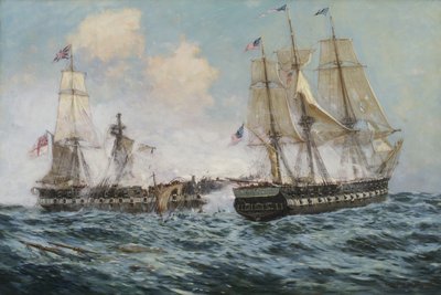 Engagement Between the U.S. Frigate Constitution and H.M.S. Java, 1896 by Carlton Theodore Chapman