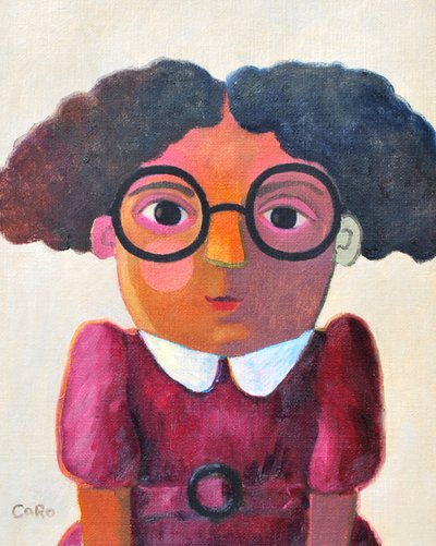 Whimsical Girl With Glasses by Caroline Roberts