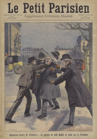 Attack on President Armand Fallieres of France in Paris by Carrey