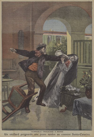 Stabbing of a Young Novice by an Old Man at the Convent of Santa Catarina in Rome by Carrey