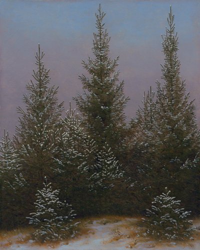 Spruce Thicket in the Snow (From the Dresden Heath I) by Caspar David Friedrich