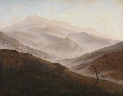 Giant Mountains Landscape with Rising Fog by Caspar David Friedrich