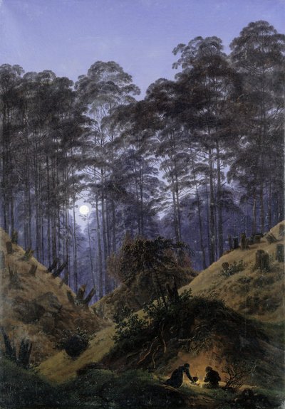 Inside the Forest in the Moonlight by Caspar David Friedrich